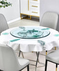 Transparent Rotating Serving Tray for Dining Table 60 to 100 cm Tempered Glass Lazy Susan Turntable on round table.