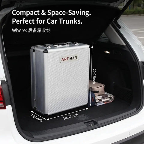 899-Piece Rolling Tool Cart With Four Removable Trays, Portable Tool Chest in car trunk, space-saving design, DIYer-friendly, white