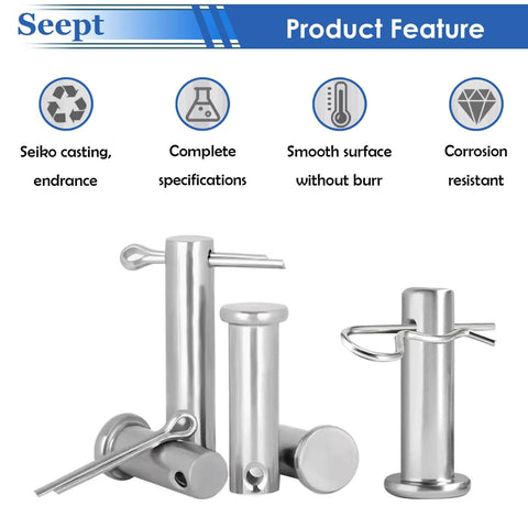 132Pcs Clevis Pin Assortment Kit With 304 Stainless Steel Cotter Pins And Carbon Steel Clevis Pins for DIY and repairs.