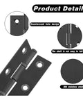 Rotating Concealed Door Hinges Set 20 Pieces Black Stainless Steel detailing countersunk hole and secure shaft design