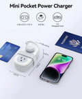 Slick Travel Power Strip With Four Ac Outlets And Three Usb Ports Including One Usb C Connector Pd 20W Fast Charging Ready, compact design, 4ft cord, includes smartphone and credit card.