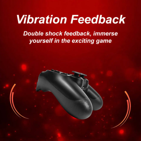 Next Level Wireless PS4 Controller with Dual Vibration Motion Sensing shown on red background