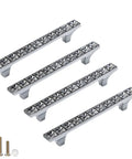 Crystal Glass Rhinestone Cabinet Pulls 4 Pack Shiny Dresser Knobs Handles For Cupboard Wardrobe Doors with screws included