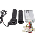 36V 1000W Brushed Motor Controller With Throttle Hand Grip Kit For Electric Bikes Scooters Go Karts components including grips and controller.