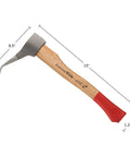 15 Inch Pickaroon Log Lifter With Steel Head And Hickory Handle For Dragging Or Stacking Logs, side view showing dimensions.