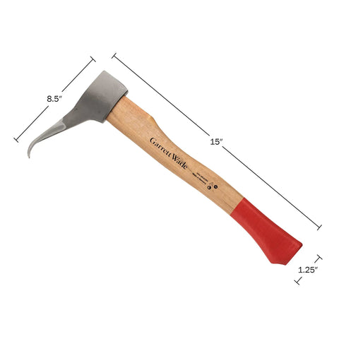 15 Inch Pickaroon Log Lifter With Steel Head And Hickory Handle For Dragging Or Stacking Logs, side view showing dimensions.