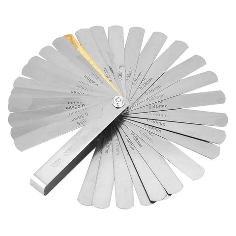 Dual Metric And Imperial Stainless Steel Feeler Gauge Ruler For Welding Gap And Slot Measurements, 0.04-0.88mm range, 89mm length