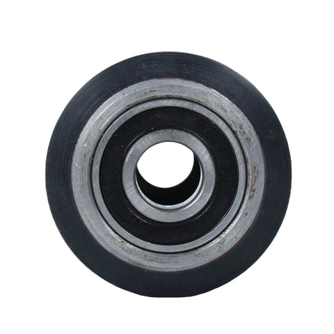 Front view of 2 Piece Load Wheel Kit For Manual Pallet Jack Replacement Compatible With Big Joe Lift Rite Model L55 MRK LRL 55 Solid Replacement Non Original Part Easy Direct Fit Installation Durable Wheel Set That Delivers Smooth Safe Lifting