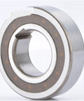 Built Tough One Way Clutch Bearing 20X52X21 Overrunning Roller Clutch heavy duty steel construction viewed from the side.