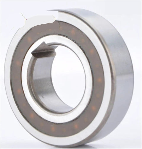 Built Tough One Way Clutch Bearing 20X52X21 Overrunning Roller Clutch heavy duty steel construction viewed from the side.