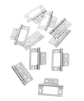 Heavy Duty Kitchen Cabinet Door Hinges Set, 10 Pcs, 304 Stainless Steel Quiet Wardrobe Hinges, Flat Flush Mount RV Cabinet Hardware, 51x25x1.2mm