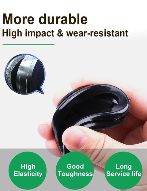 Person holding a rubber grommet from the 110 Pcs Rubber Grommets Kit With Six Sizes Five Sixteenths Inch Three Eighths Inch One Half Inch