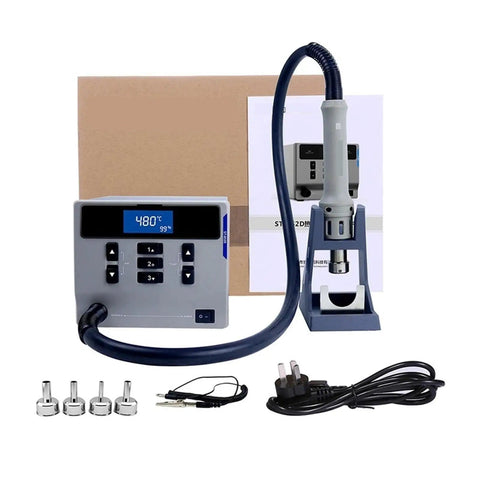 Hot Air Soldering Station 1000W Lead Free Rework Workhorse with Intelligent Digital Display and accessories for PCB repair