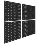Heavy Duty Steel Pegboard Panels Pack Of 4 12x12 Inches Black For Garage Tool Storage Office Organization Craft Room And Kitchen Includes Mounting Hardware For Easy Setup