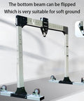 Heavy Duty Portable Gantry Crane With Four Thousand Pound Lift Capacity Adjustable Boom Shop Hoist features a flip beam for soft ground.