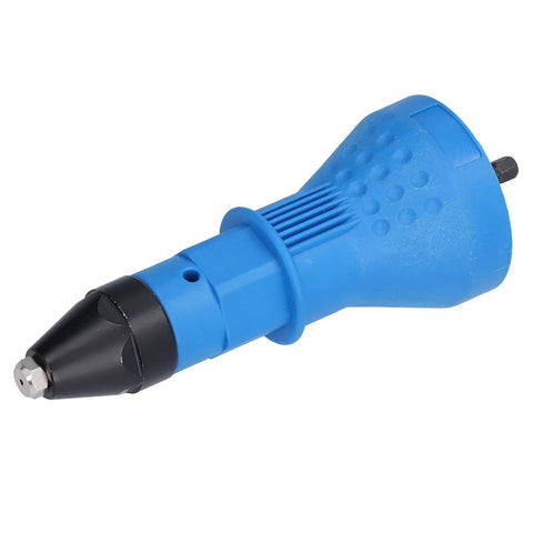 Top Rated Ergonomic Rivet Drill Adapter Kit With Hex Wrenches And Nozzles For Fastening Tasks On Sheet Metal And Auto Parts Using Standard Power Drills To Install Rivnuts Effortlessly, blue drill adapter