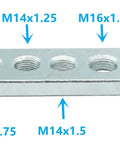 Beast Bolt Thread Checker Gauge For Metric Threads M12x1.25 to M22x1.5 and Oil Drain Plug Half Twenty, showing threaded holes.