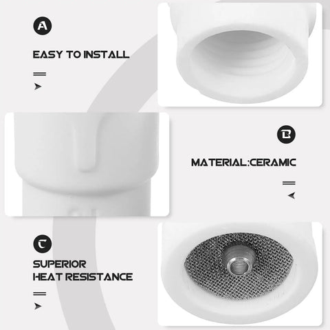 Close-up of Premium 2-Piece Ceramic TIG Welding Torch Cup Shields showing durable ceramic material and design features.
