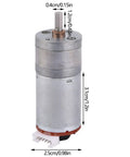 DC Motor With Encoder 12V Gearbox Kit With Mounting Bracket 500 RPM 65mm Wheel for Smart Car Robot JGA25 371 shown with dimensions.