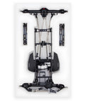 Top view of High Clearance LCG RC Crawler Chassis Kit With Carbon Fiber Rails, Portal Axles, and adjustable 70-100mm shocks