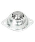 One Inch Roller Ball Bearing Caster in galvanized steel design, ideal for carts and tables, showing smooth rolling surface.
