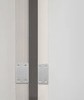 Flat Corner Brackets Set 12 Pieces Stainless Steel Heavy Duty Shelf And Cabinet Repair Kit with 5mm hole spacing attached to furniture