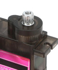 Close-up of 5 Pack Heavy Duty 9g Micro Servo Motor Featuring Upgraded Metal Gears And Double Ball Bearings for precise control.