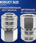 3-Piece RV Exterior Shower Quick-Connect Kit, Brass Water Hose Fittings With Leak-Proof Self-Locking Design, dimensions shown