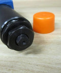 Close-up of ZDR 6 DB2-43/25YM sandwich plate pressure-reducing valve showing fitting end, nominal size 6, with orange cap.