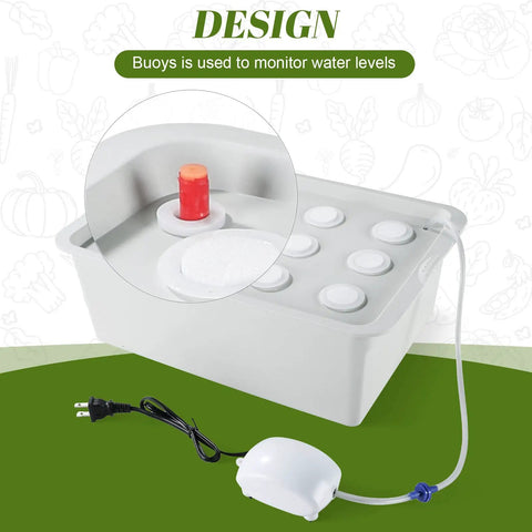 Indoor Hydroponic Grow Kit With 12 Hole Bucket Bubble Stone Air Pump And Sponges For Fast At Home Herb Garden Harvest