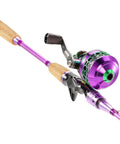 Spincast Fishing Rod And Reel Combo, 6 Foot Two Piece Medium Heavy Pole With Smooth Reel, Push Button Release, Preloaded Line