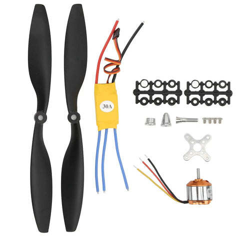 Beefed Up 930KV Brushless Motor And 30A ESC 1045R Propeller Kit For RC Drones Quadcopters Fixed Wing Aircraft Aluminum Alloy Durable Electronics Components including propellers, motor, and accessories