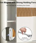 Ultra Thin Magnetic Cabinet Latch No Drill 10 Pack With Adhesive And Screws Heavy Duty 10lbs installed on sliding door