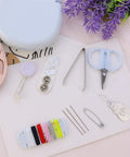 Two Pack Mini Travel Sewing Kit Set, Grab And Go DIY Supplies In A Compact Plastic Case with threads, scissors, and needles