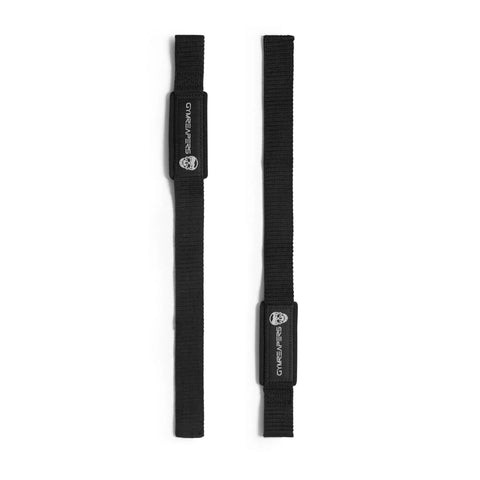 Sick Grip Black Cotton Lifting Wrist Straps Featuring Hella Padded Neoprene Cuffs for Heavy Deadlifts and Powerlifting laid flat.