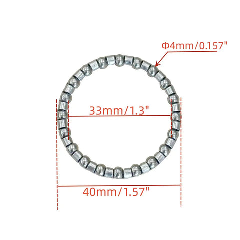 4 Pack Bike Ball Bearings Set 5/32 Inch By 20 Balls For Headset Fork And Frame Replacement Parts, 40mm Outer Dia 33mm Inner Dia