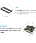 12 Pack DIP IC Socket Adapters, 32 Pin, 2.54mm Pitch with PCB illustration for prototyping and repair