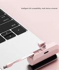 No Sweat Battery Charging Case For Rechargeable Cells Solderless DIY Power Bank Housing on laptop, ultra compact design with USB.