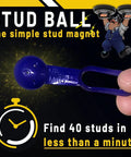 Hand holding Magnetic Stud Ball Detector With Rare Earth Magnet 27 Pound Pull No Batteries Needed Portable Wall Stud Finder