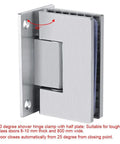 Frameless Shower Door Hinge For 8-10mm Glass Heavy Duty Brushed Stainless Steel Wall Mount Bracket 90 Degree Auto Close Fits Doors Up To 800mm Wide Dope Upgrade For Modern Bathrooms, 90-degree hinge clamp