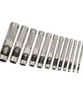 12 Piece Hollow Hole Punch Set For Leathercraft And DIY Projects With Knurled Grip Steel Punches One Eighth To Three Quarters Inch