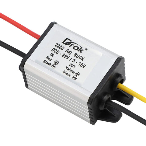 Waterproof DC Buck Converter Regulator 8 To 22V In To 3 To 15V Out 5V 12V Adjustable 3A Step Down Power Module