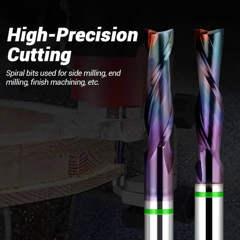 1/4 Inch Shank Upcut Spiral CNC Router Bit With 2 Flutes, 1 Inch Cutting Depth, 2-1/2 Inch Overall Length, A Real Workhorse For Woodworking