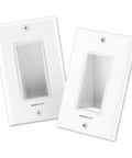 Recessed Low Voltage Wall Plate For Behind Wall Cable Management And TV Cord Pass Through With Bottom Opening Reversible Hood Two Pack
