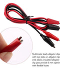Alligator Clip To Banana Plug Multimeter Lead Set With Mini Hooks, 3 Pairs, red and black stackable banana plugs and clips
