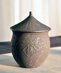 Retro Styled Sealed Ceramic Jar For Loose Tea And Coffee Beans offering top shelf pantry organization, showing intricate details.