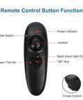 Remote control for RC Bait Boat For Fishing With Long Range Remote Control 546 Yards And 3.3 Lb Load Capacity with button functions labeled.