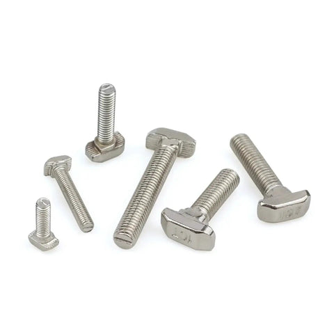 Nickel Plated Steel Hammer Head T Bolts M5 To M10 For 20 30 40 45 Aluminum Profile Connectors