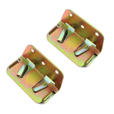 Heavy Duty Galvanized Bed Rail Brackets 2 Pack Wood Frame Connectors Tough As Nails Slat Fasteners showing galvanized iron finish.