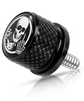 Stainless Knurled Fender Rear Seat Bolt Screw 1/4-20 Thread For Harley-Davidson with skull design and knurled grip